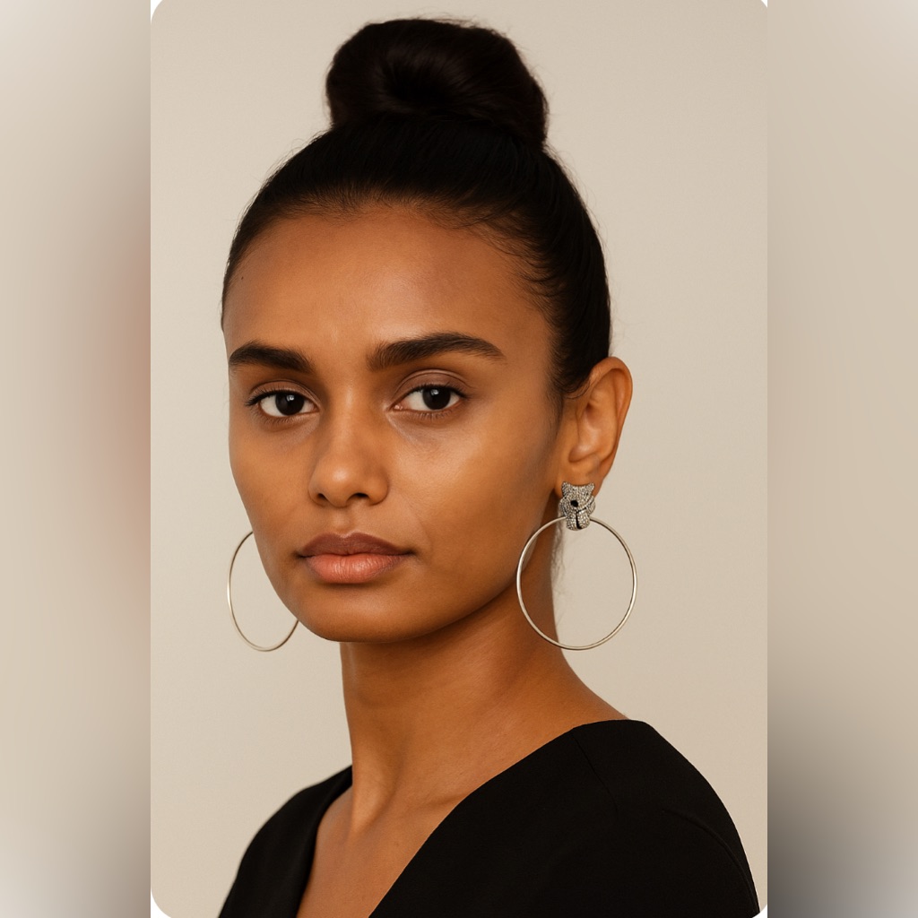 Elegant Gold Panther Hoop Earrings 29$